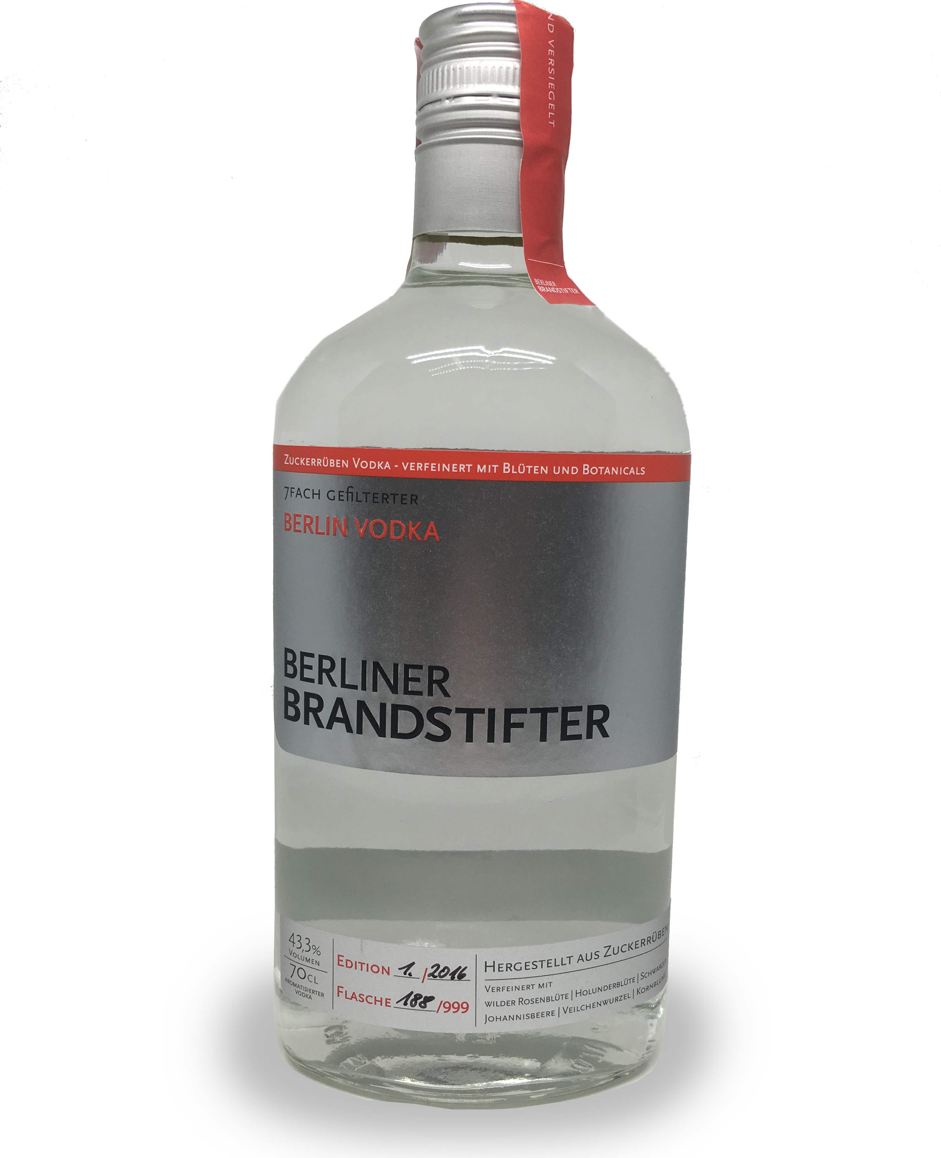 Berliner Brandstifter Berlin Vodka - 7 fach gefiltert - 0,7l 43,3%vol. *versandkostenfrei*