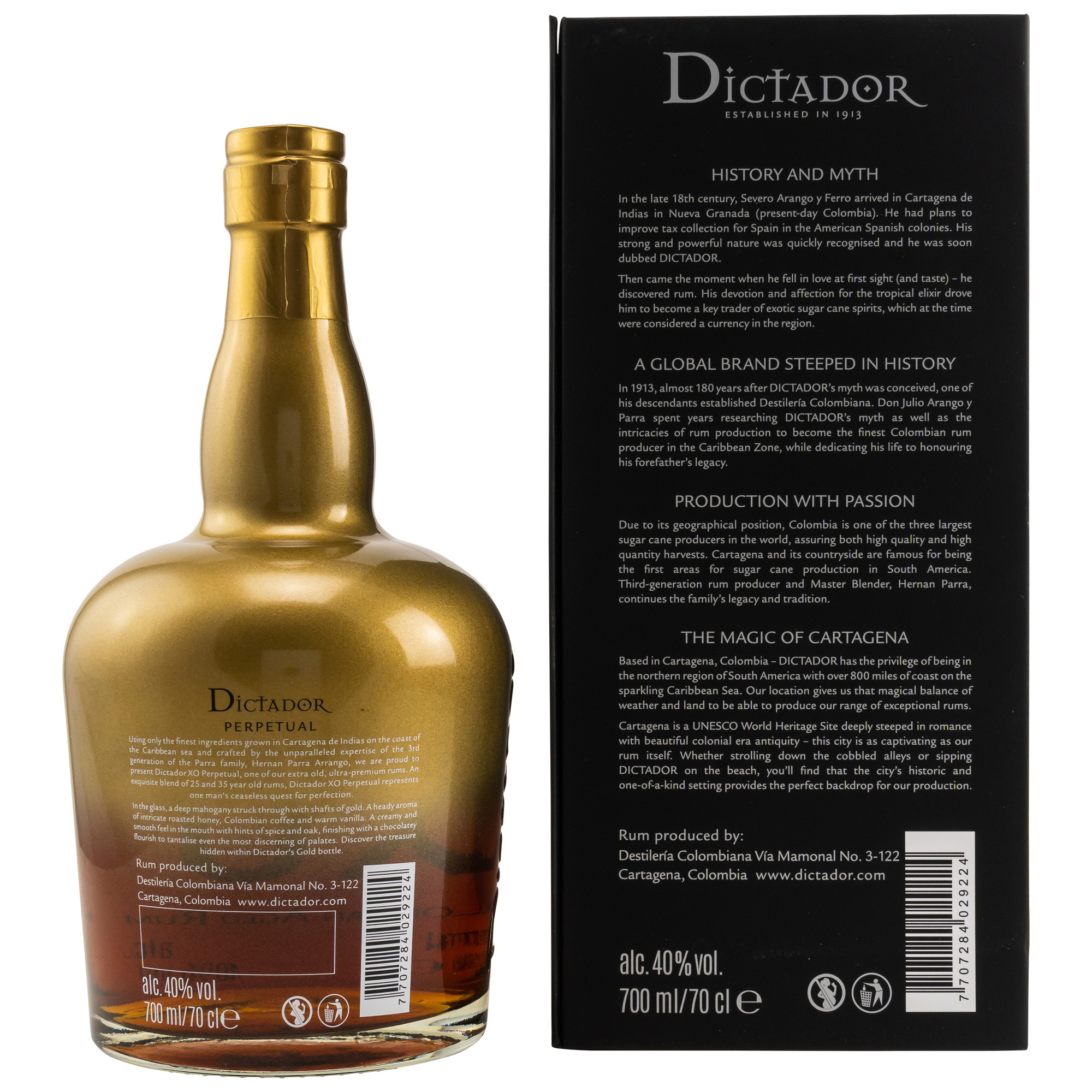 Dictador XO - Prepetual - Colombian Aged Rum 0,7l 40%vol.