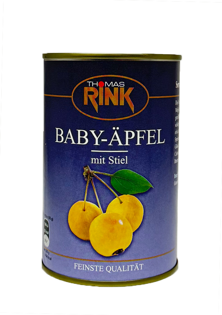 Thomas Rink Baby-Äpfel, leicht gezuckert, mit Stiel, 425 g