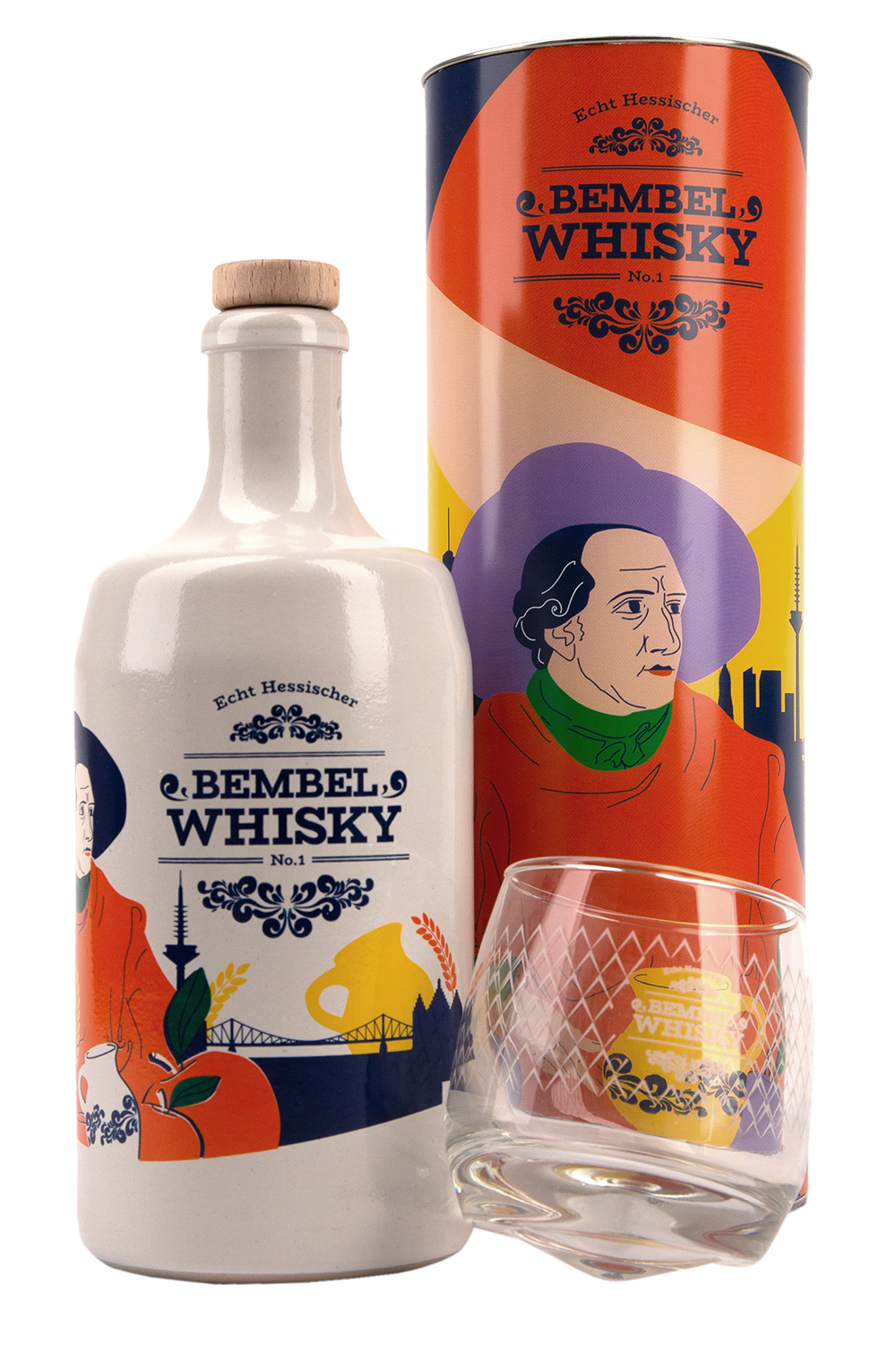 Bembel Whisky - echt Hessisch - mit Tumbler im Geschenkpaket 0,7l 43%vol.
