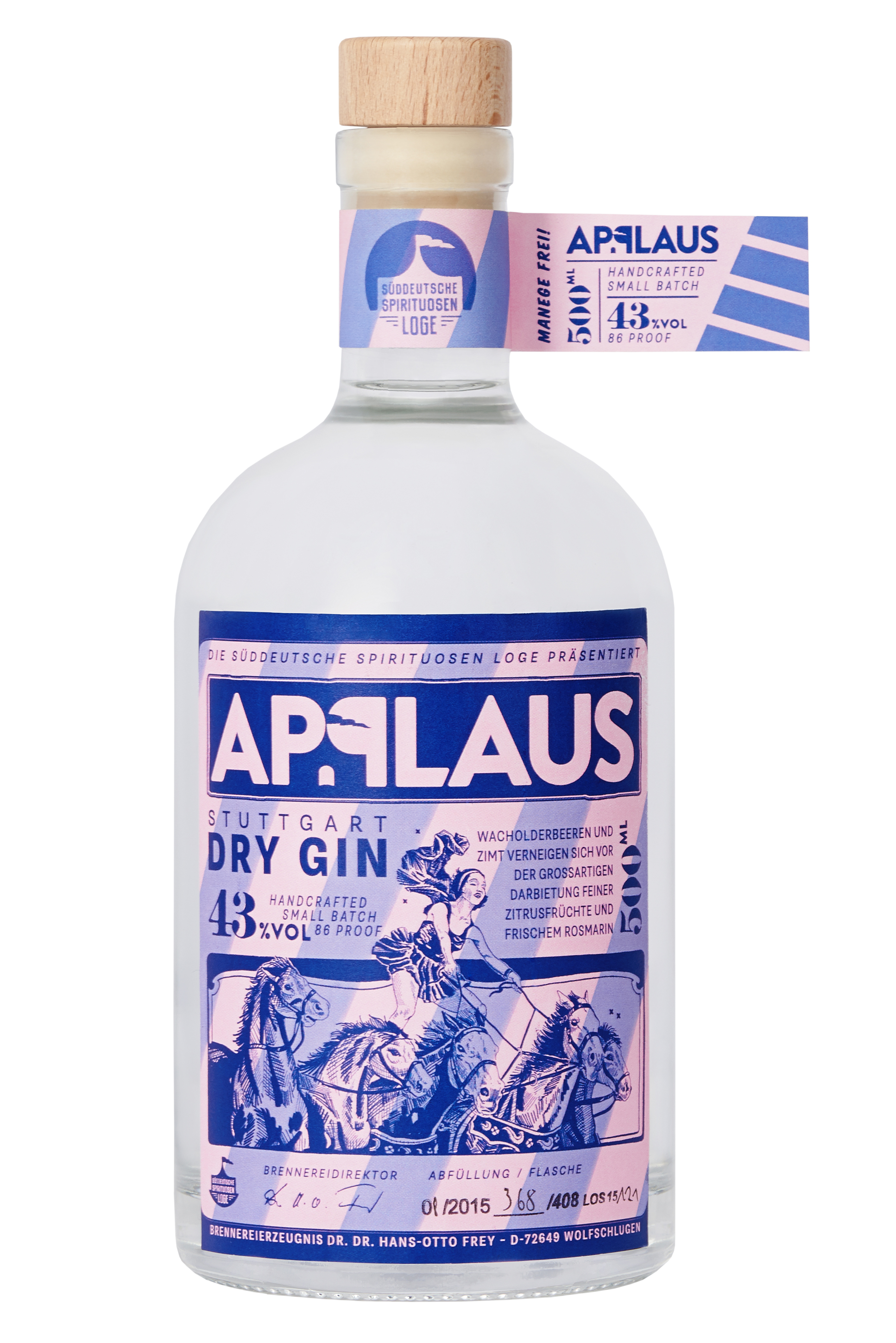Applaus - Original - Dry Gin 0,5l 43%vol.