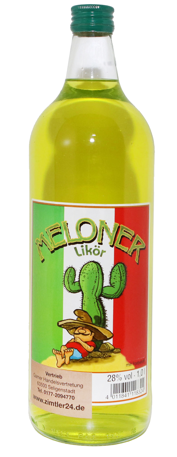 Meloner - weißer Tequila mit Melonenlikör 28%vol. 1,0l