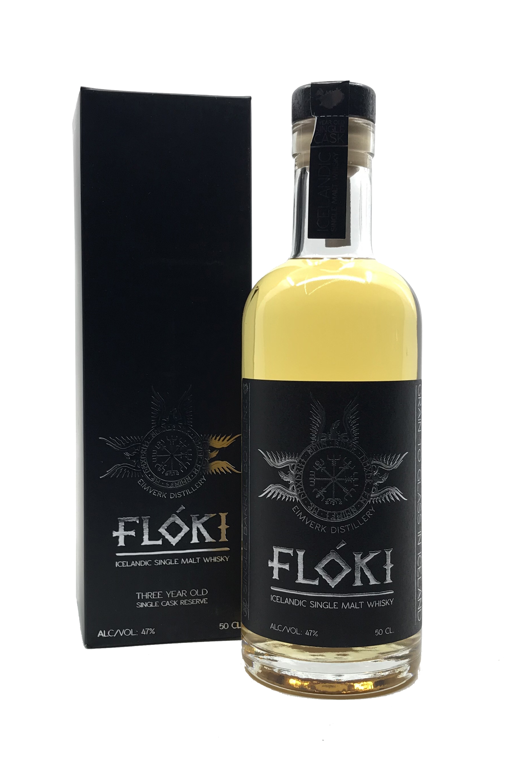 Floki Icelandic Single Malt Whisky - 47% vol. Alk. - 0,5l - Whisky aus Island - Front