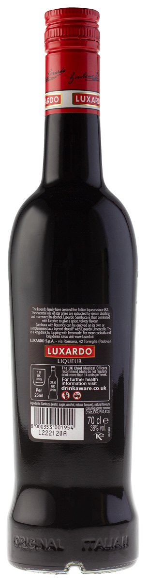 Luxardo Sambuca Passione Nera Likör 0,7l 38%vol.