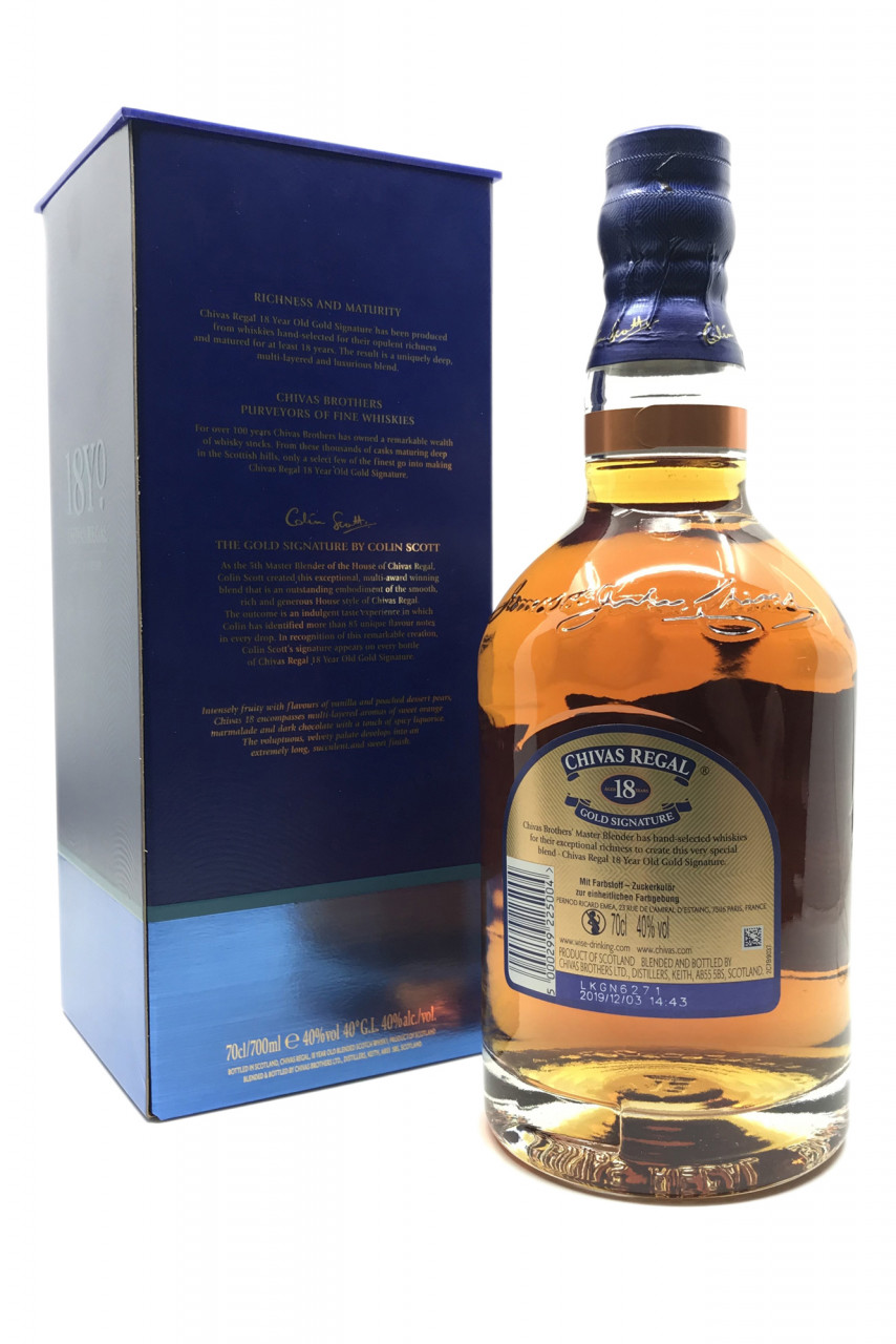 Chivas Regal 18 Jahre Gold Signature Blended Scotch Whisky 40 Vol Alk 07l 2228